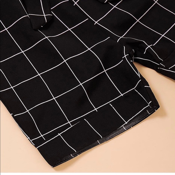 Toddler Girls Stylish Stripy Plaid Causal Onesie - Picture 6 of 6